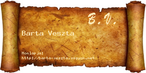 Barta Veszta névjegykártya